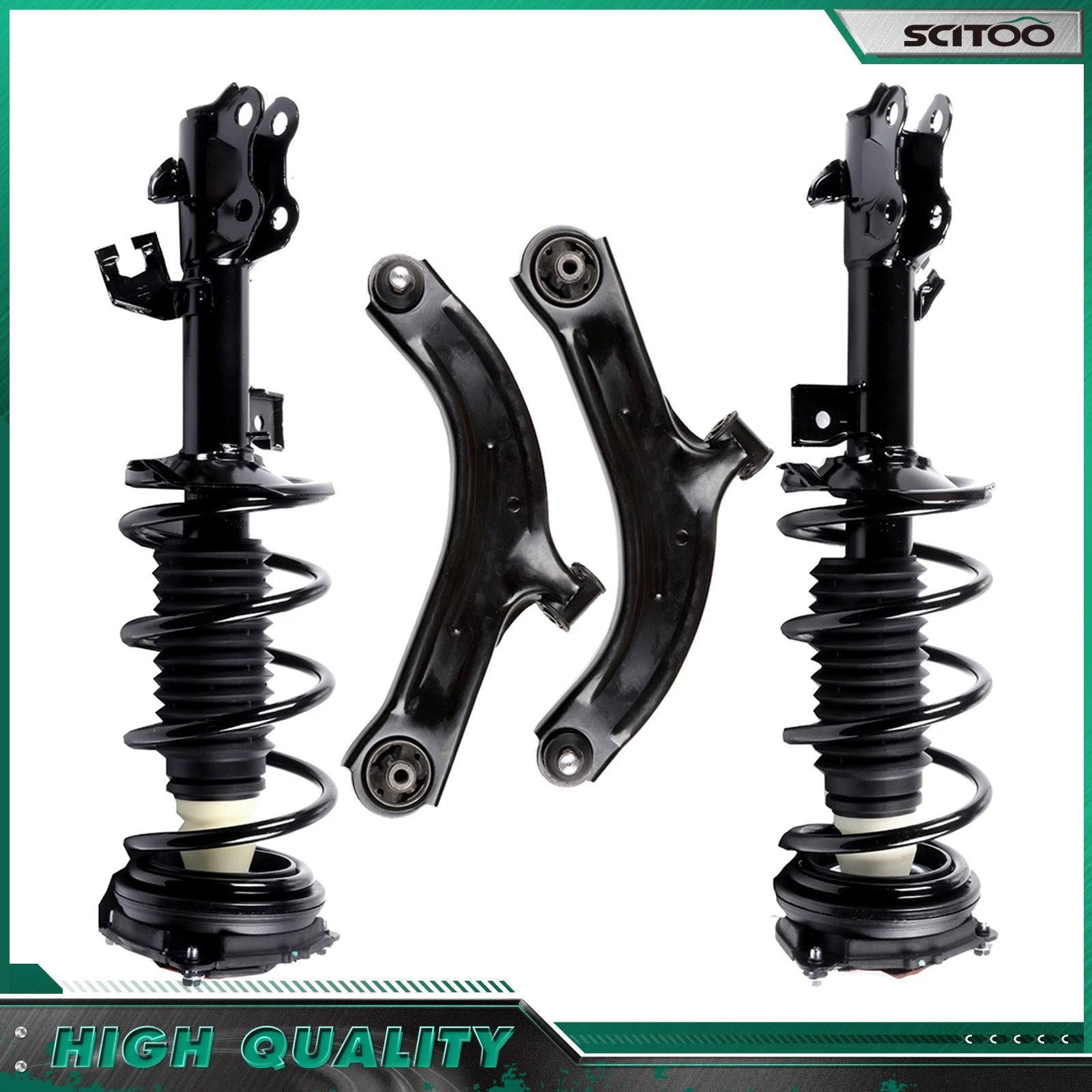 Front Complete Struts w/ Springs & Lower Control Arm for Nissan Versa (2007–2012)