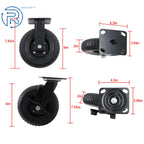 Set of 4 Heavy Duty 8 Inch Casters with Side Brakes
