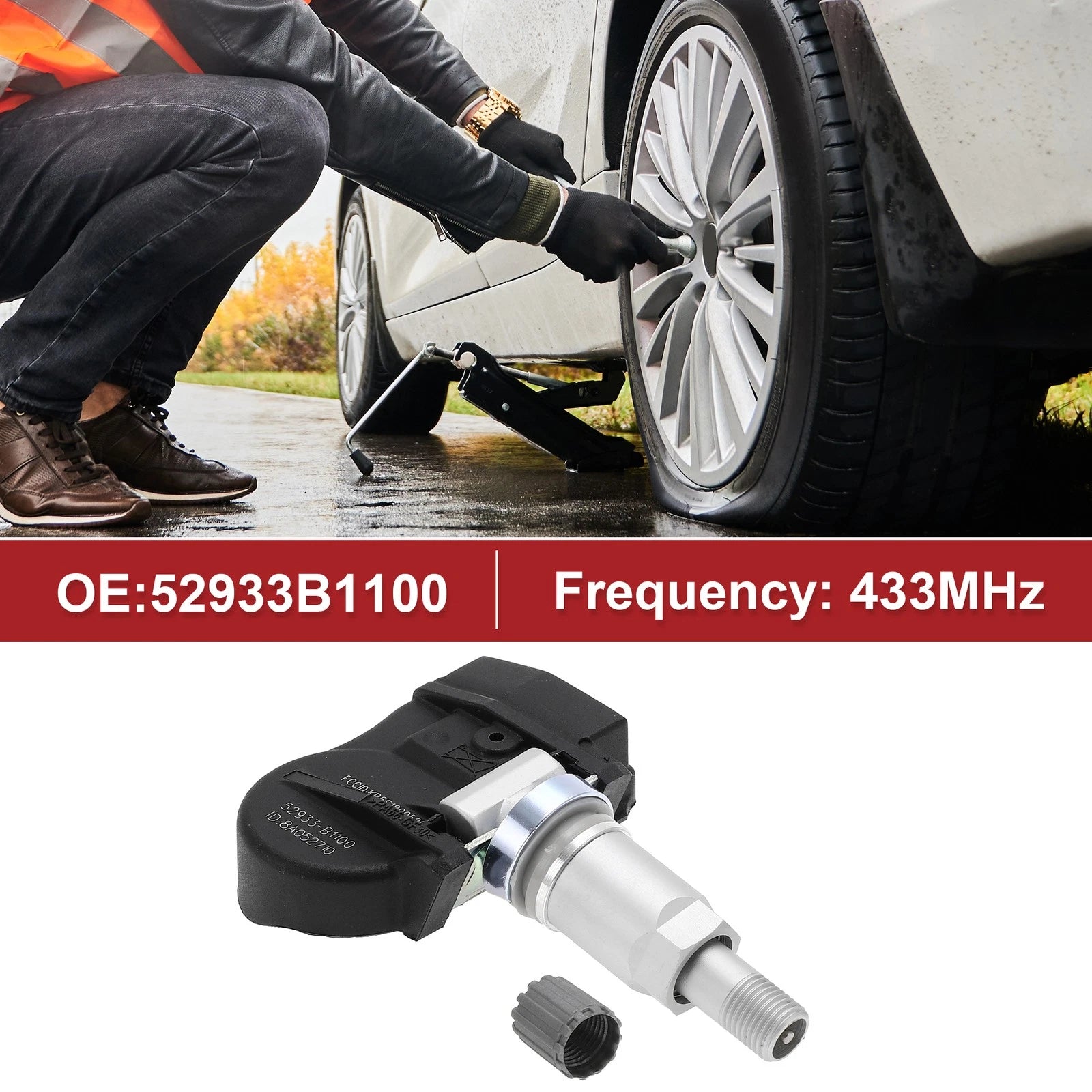 Tire Pressure Sensor for Hyundai Accent (2015–2017) 52933B1100 433MHz