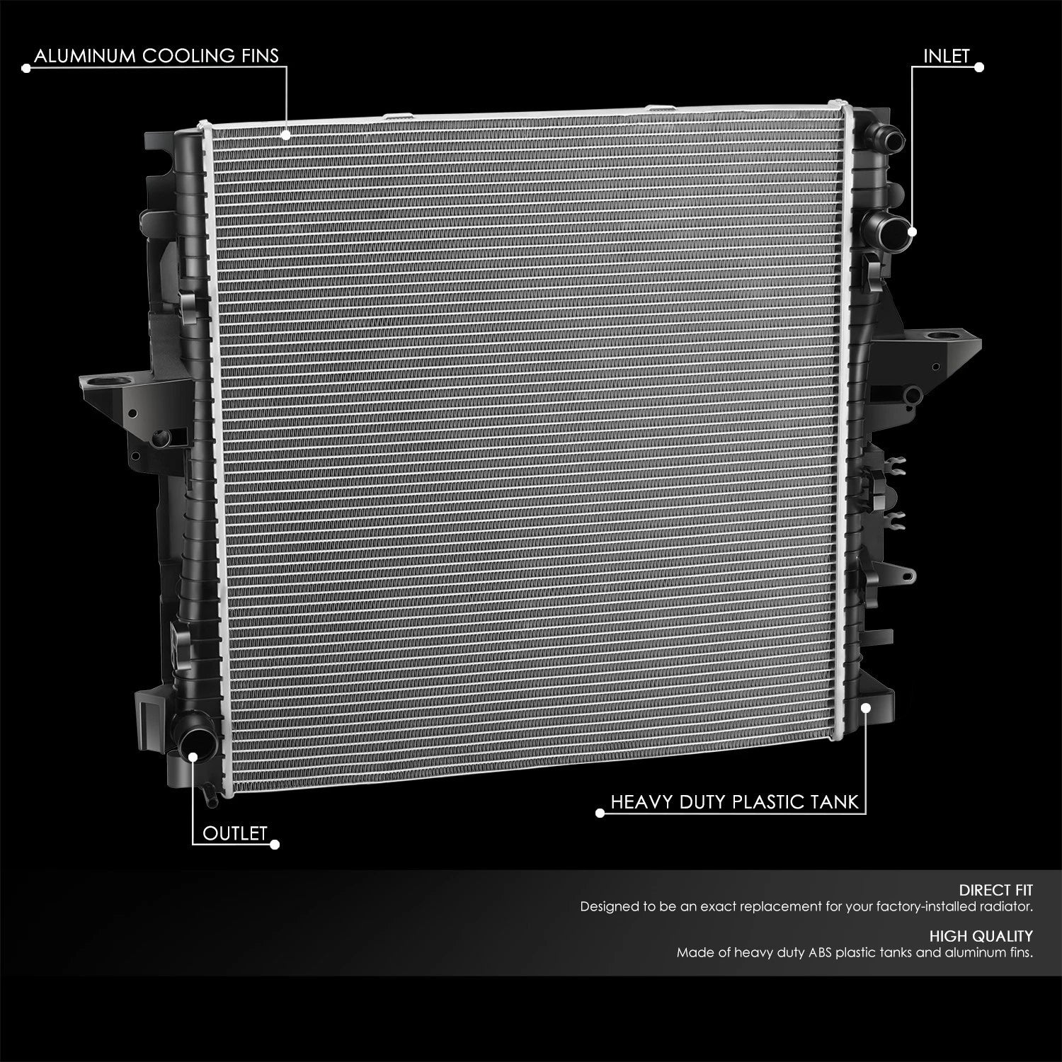 Aluminum Core Cooling Radiator for Land Rover LR4 (2010–2016) DPI 13540
