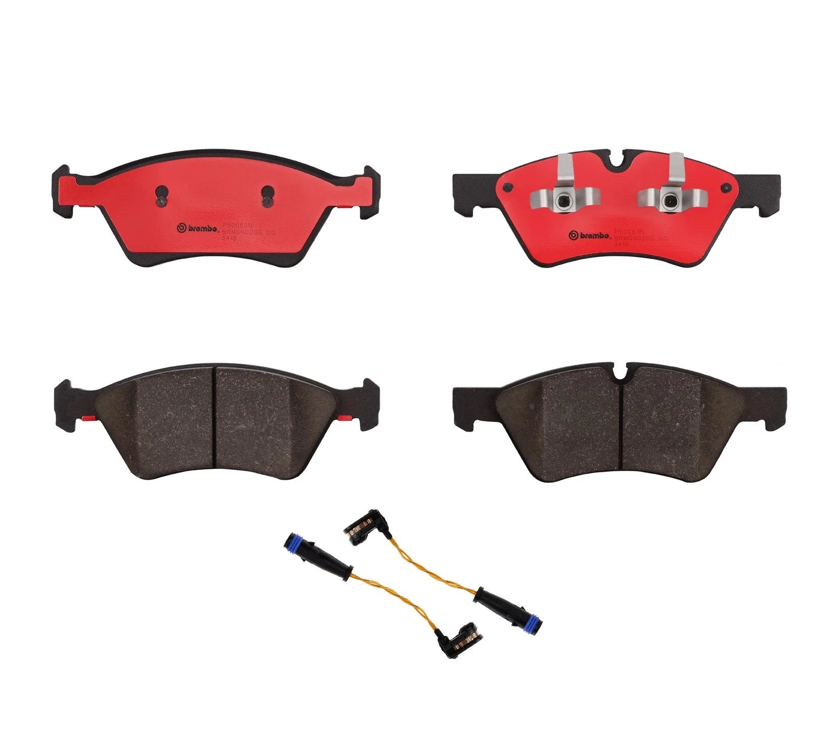 Set of 4 Brembo Front Ceramic Disc Brake Pads & Sensors for Mercedes W463 (1990–2023)