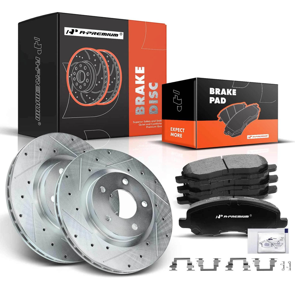 Front Drilled Brake Rotors & Ceramic Pads for Mitsubishi Outlander (2007–2017)