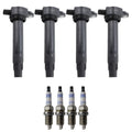Set of 4 Ignition Coils & Spark Plugs for Dodge Caliber, Compass (2007–2012)