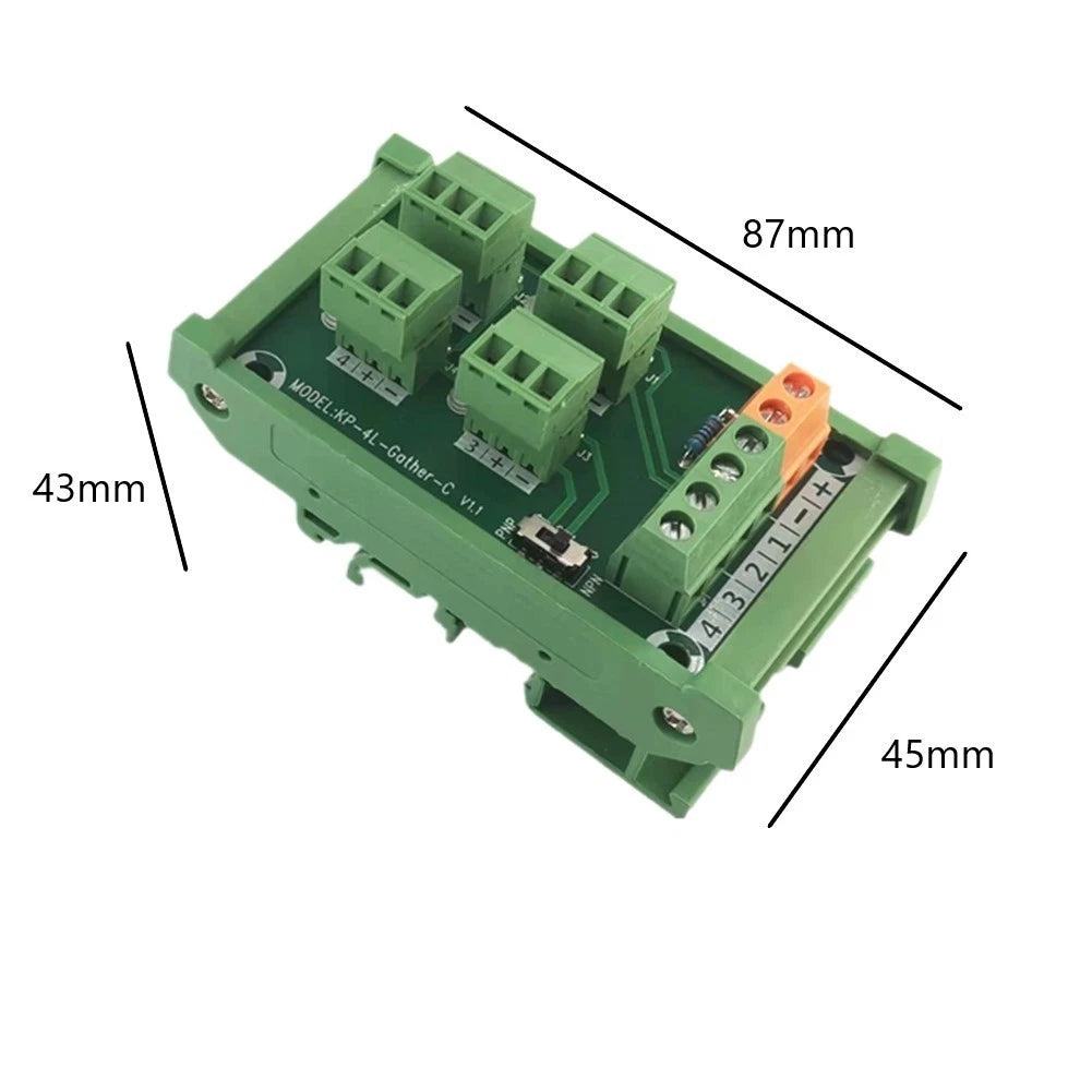 Green Copper Terminal Block KP-4L-Gther-C for Proximity Wiring (4-Channel)