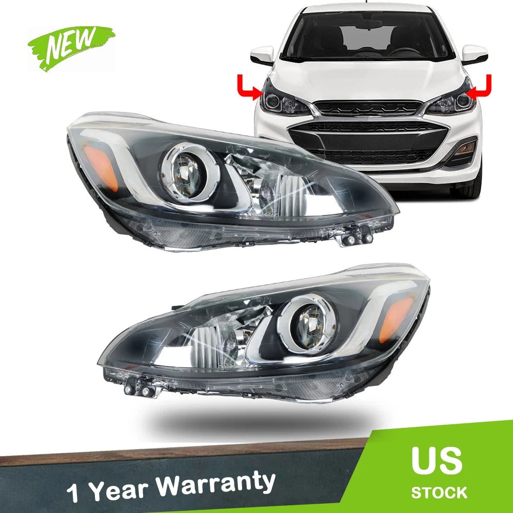 Headlights for Chevrolet Spark (2019–2021) Driver + Passenger Side Pair
