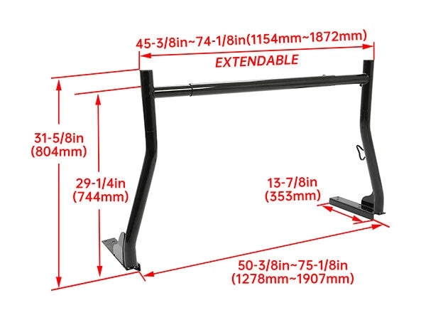 Adjustable Heavy Duty Ladder Rack for Pickup Truck (Universal)