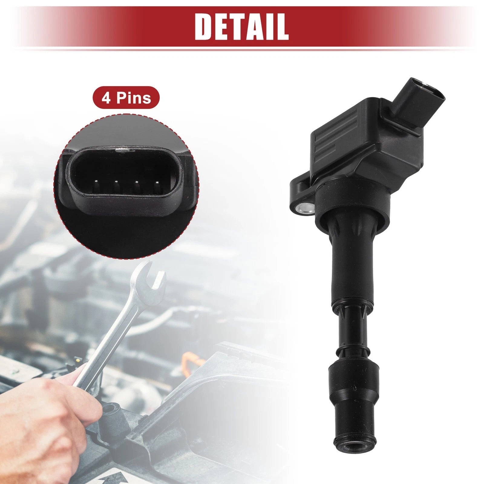 Ignition Coil for Kia Forte (2016–2019) No. 27300-2E601 Black