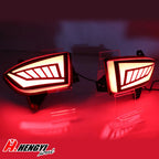 2X 3 in 1 LED Red Rear Bumper Fog Light Tail Light for Honda Pilot (2019–2022)