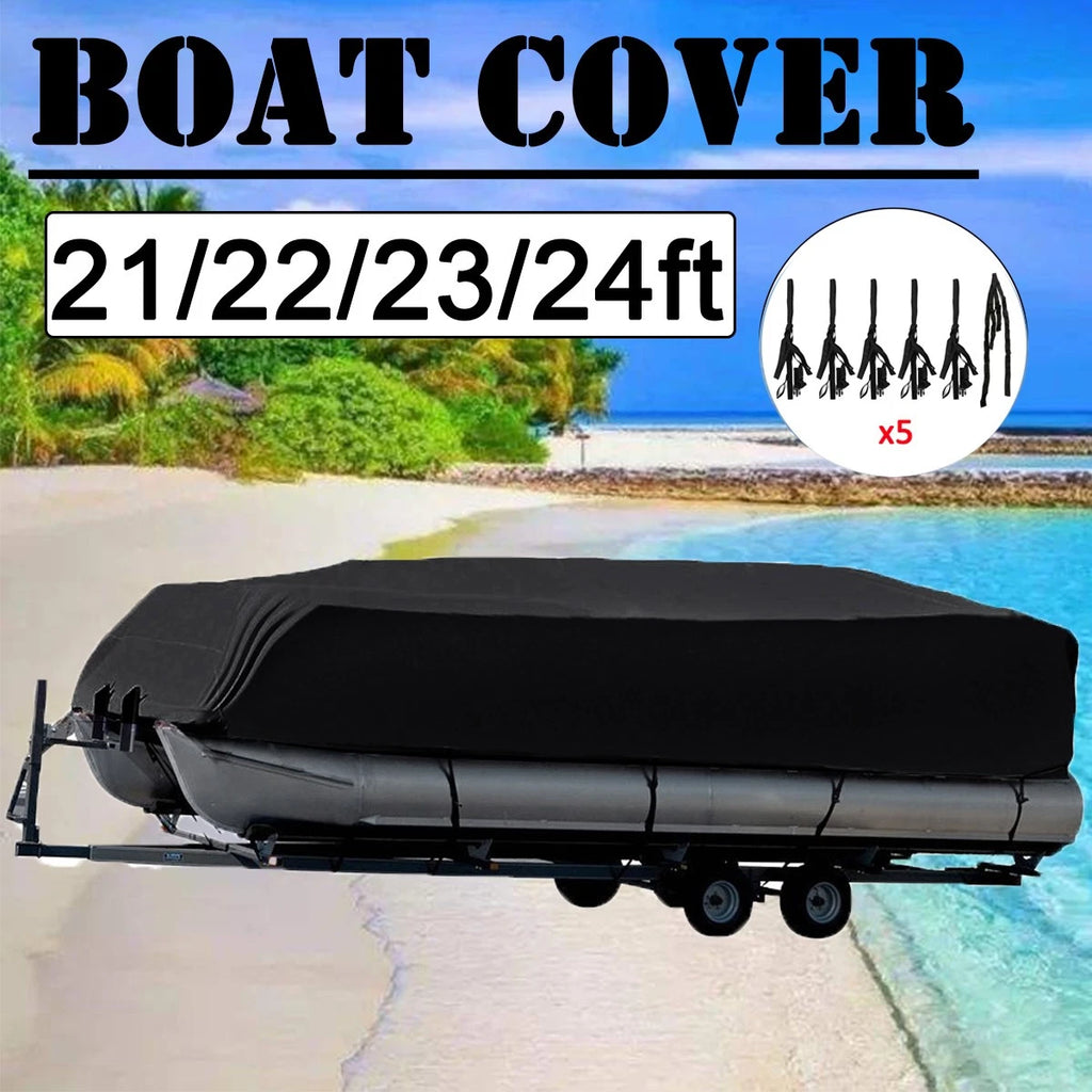 Waterproof Heavy Duty Boat Cover for Pontoon (21-24ft)