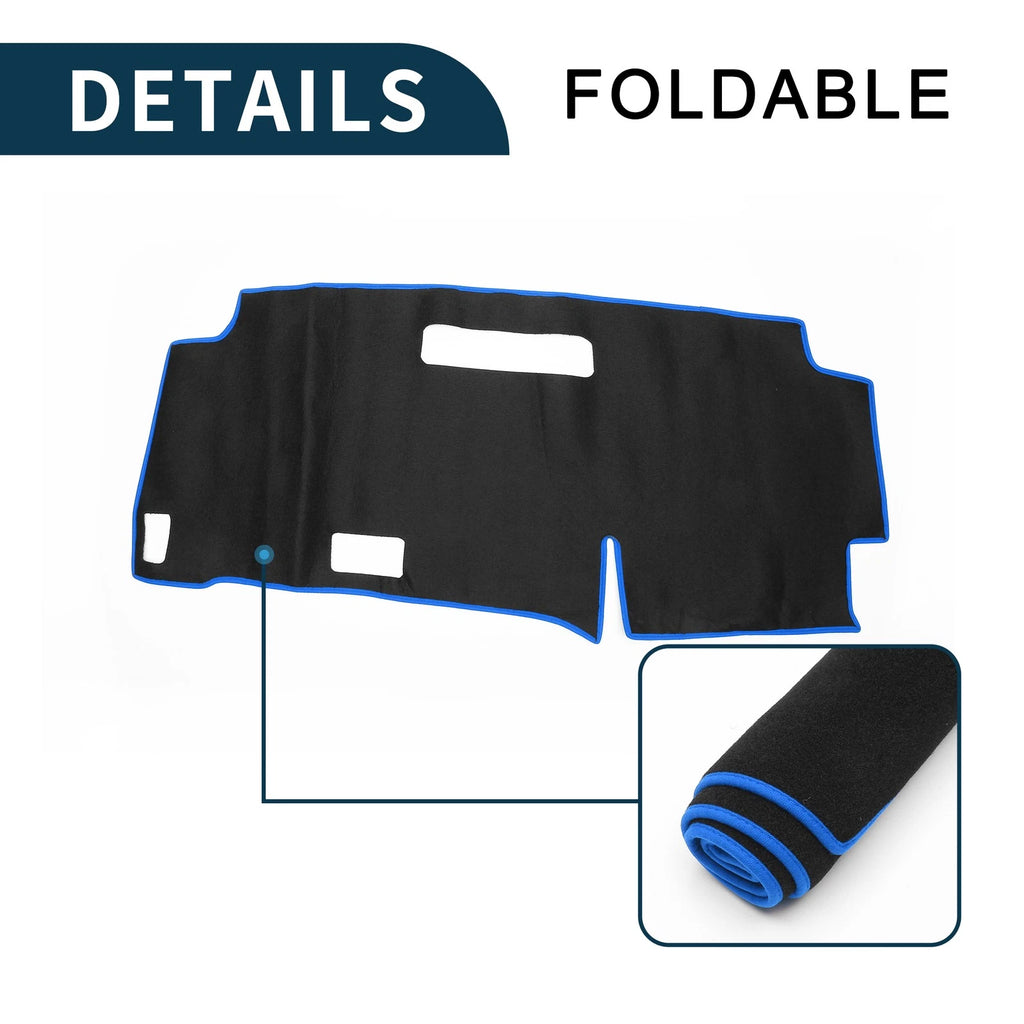 Dashboard Cover Mat for Nissan Serena C28 (2015–2024) Black Blue Set