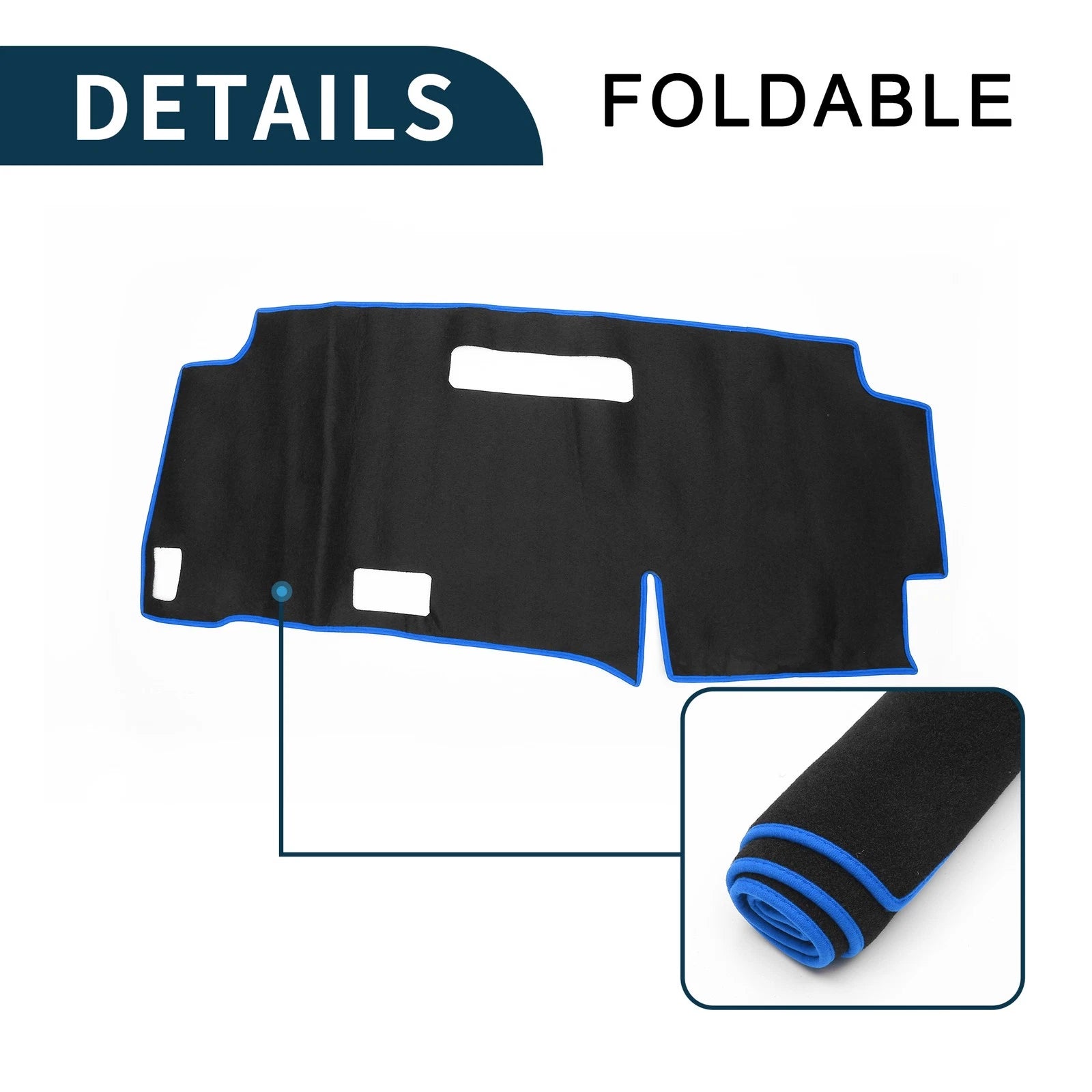 Dashboard Cover Mat for Nissan Serena C28 (2015–2024) Black Blue Set