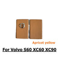Apricot Yellow Leather Key Control Case Fob Shell Cover for Volvo S60 XC60 XC90