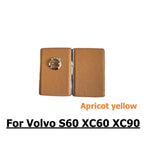 Apricot Yellow Leather Key Control Case Fob Shell Cover for Volvo S60 XC60 XC90