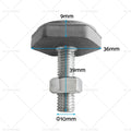Set of 4 M10 Universal Front Loader Washing Machine Screw Feet for Samsung