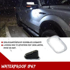 2X White LED Side Mirror Puddle Lights for F-150 F250 F350 F450 (2017–2022)