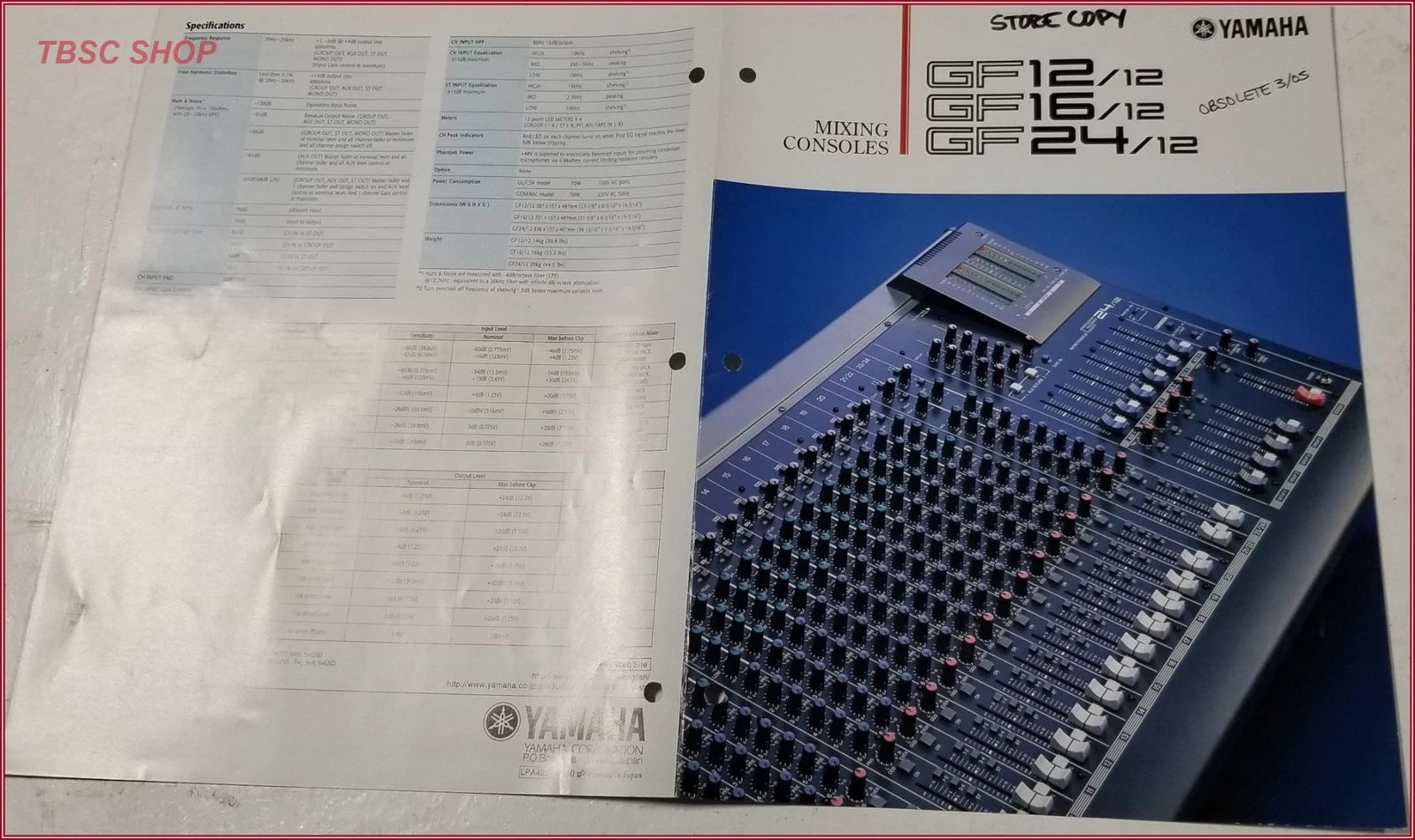 Mixing Console Sales Brochure for Yamaha GF12 GF16 GF24
