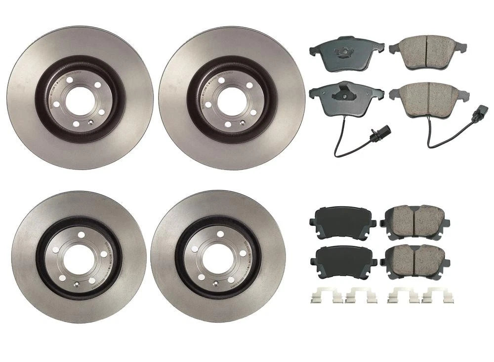 Front & Rear Brake Kit for Audi S4 (2004–2009) - Akebono Euro Ceramic Pads, Disc Rotors