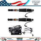 2X Rear Suspension Shock + Air Compressor Pump for Escalade Suburban Yukon Tahoe (2002–2014)