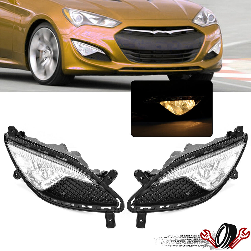 Set of 2 Clear Lens Fog Lights for Genesis Coupe (2013–2017)