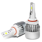 Set of 2 H10 6000K White LED Headlight Bulbs for High/Low Beam