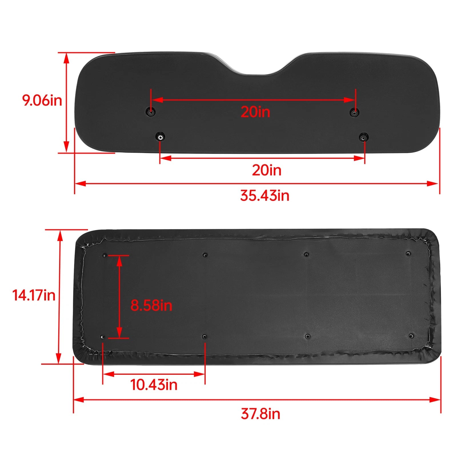 Cushion Set for EZGO RXV DS Precedent (2008–2023) Black Rear Seat Bottom/Backrest