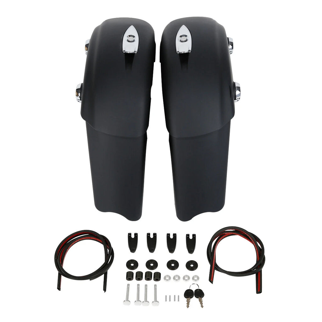 Matte Black Saddle Bags with Electronic Latch for Indian Chieftain (2016–2018)