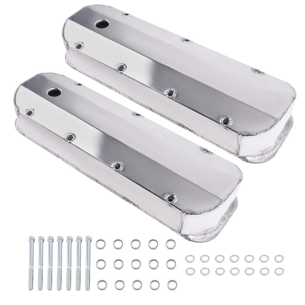 2X Fabricated Aluminum Valve Covers Center Bolt for Big Block Chevy (1965–1990)