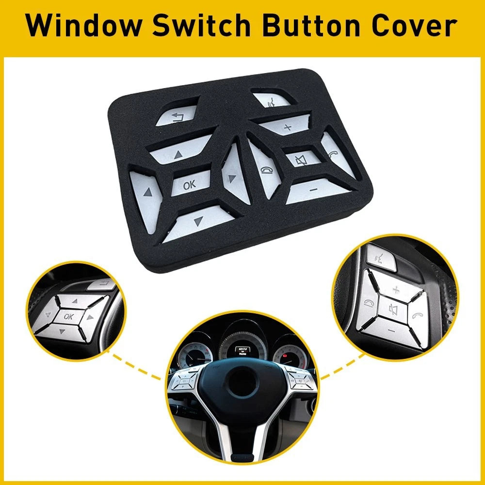Chrome Steering Wheel Button Cover for Mercedes Benz GLA ML GL GLK GLE GLS (2012–2016)