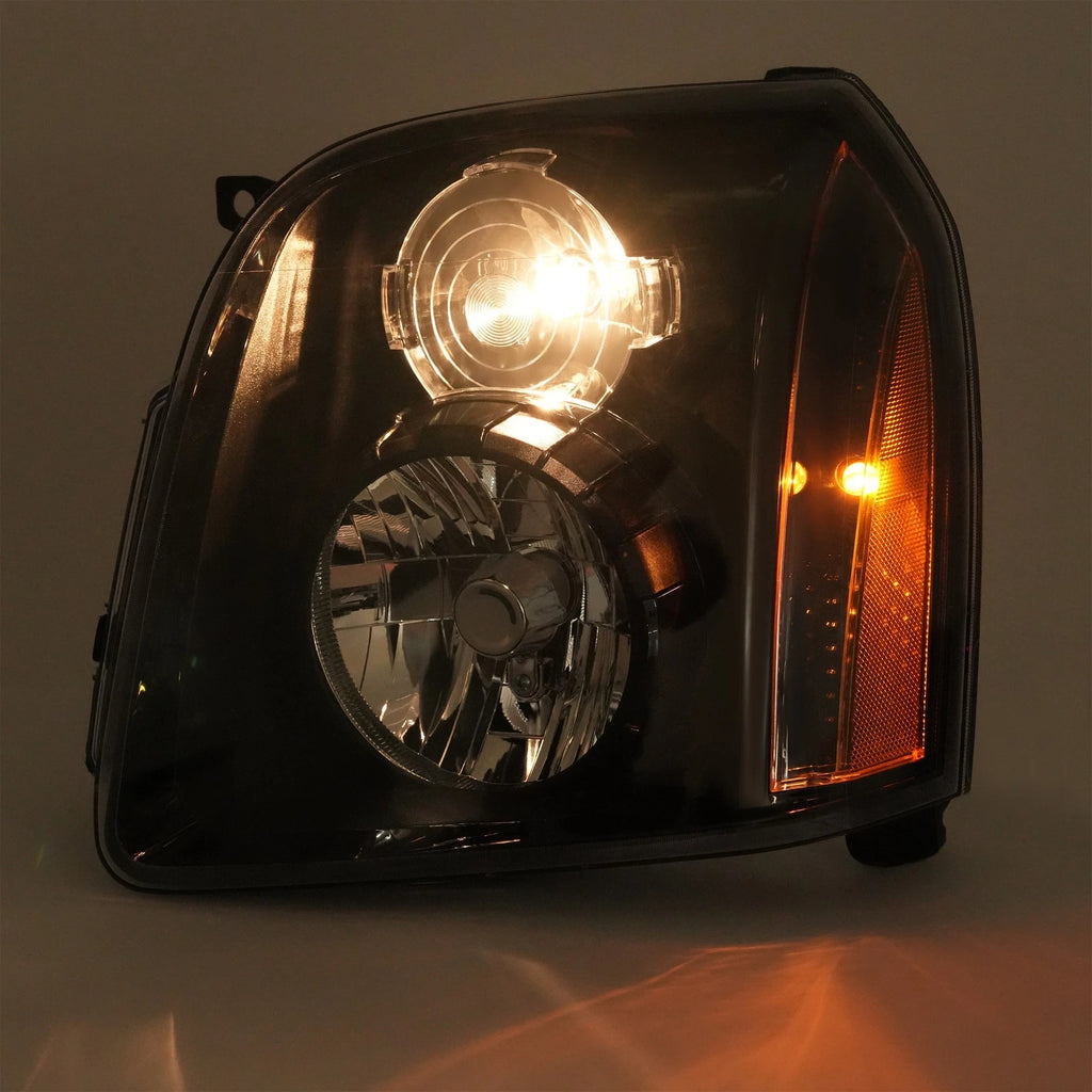 Headlight Assembly Set of 2 for GMC Yukon XL 1500 Denali (2007–2014) Black Housing