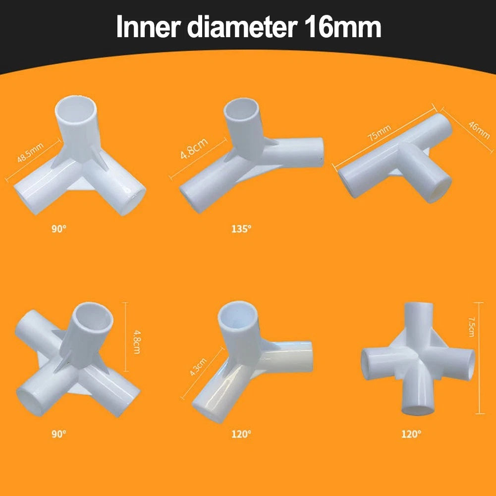 10pcs Tent Pole Tee Connectors for Camping Tents (I.D. 16mm)