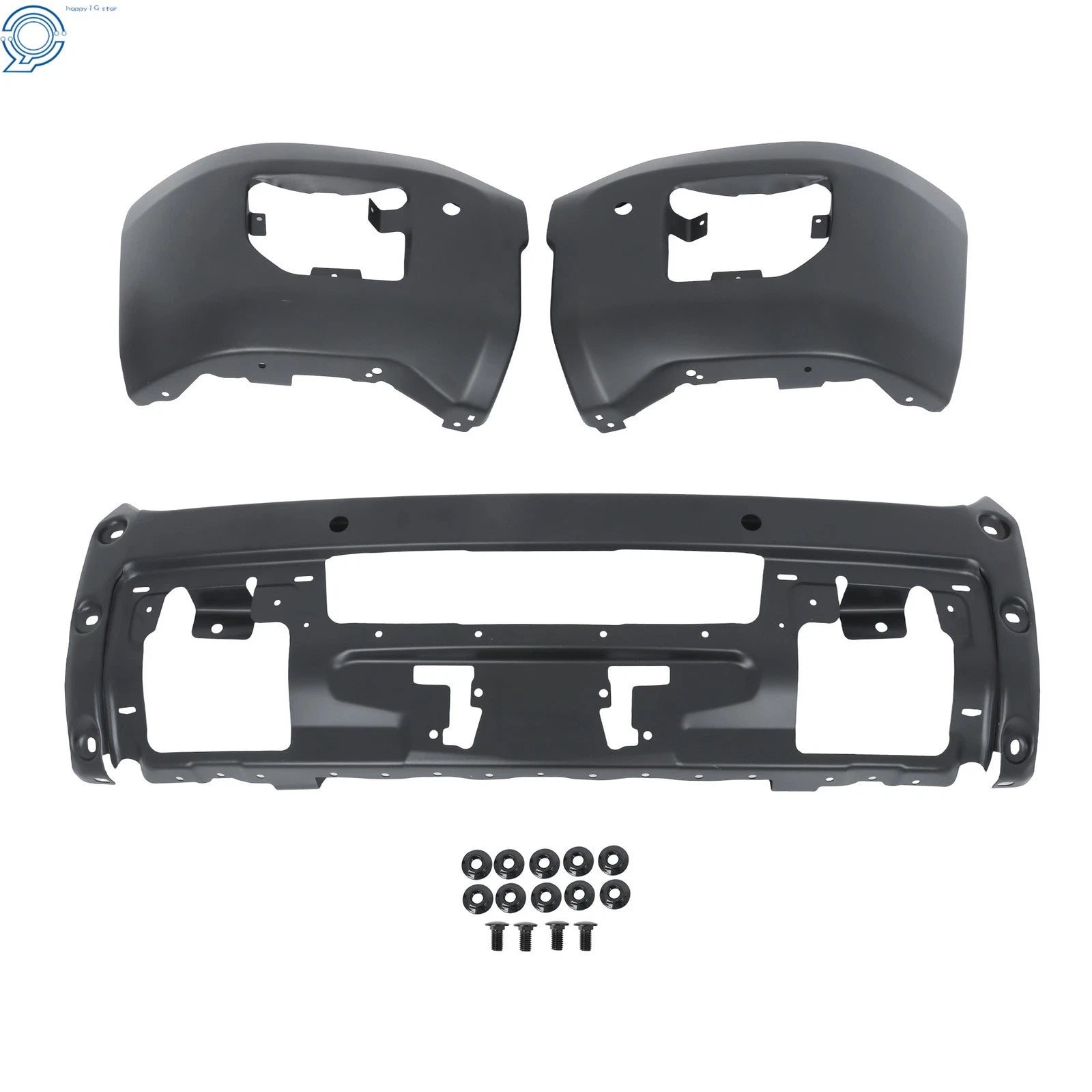 Split Black Front Bumper with Sensor Hole for GMC Sierra 2500 HD 3500 HD (2015-2019)