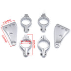 Chrome Fork Ear Headlight Mount Brackets for Motorcycle Chopper Cafe Racer (35mm)