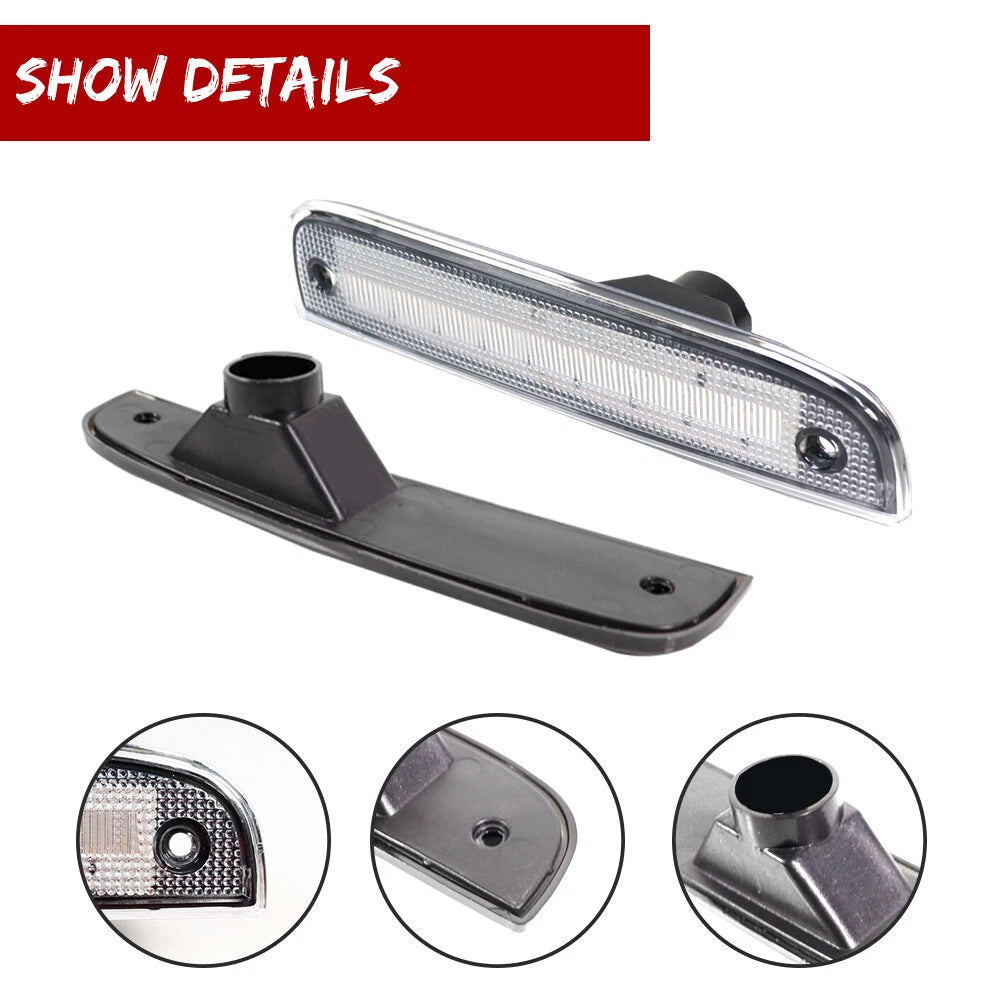 2X Clear Front Side Corner Parking Marker Light Housings for Jeep Cherokee (1997–2001)