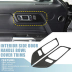 2X Side Door Handle Bowl Cover Trim for Ford Mustang (2015–2021) Black