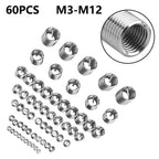 60pcs Thread Repair Insert Accessories M3-M12 for Automotive Applications
