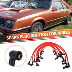Set of 10 Spark Plug Wire Ignition Coil Cables for Ford F-150, Mustang (1979–1995)