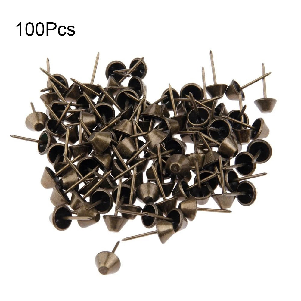 100X Antique Bronze Upholstery Nail Tacks for Jewelry Box Sofa Craft