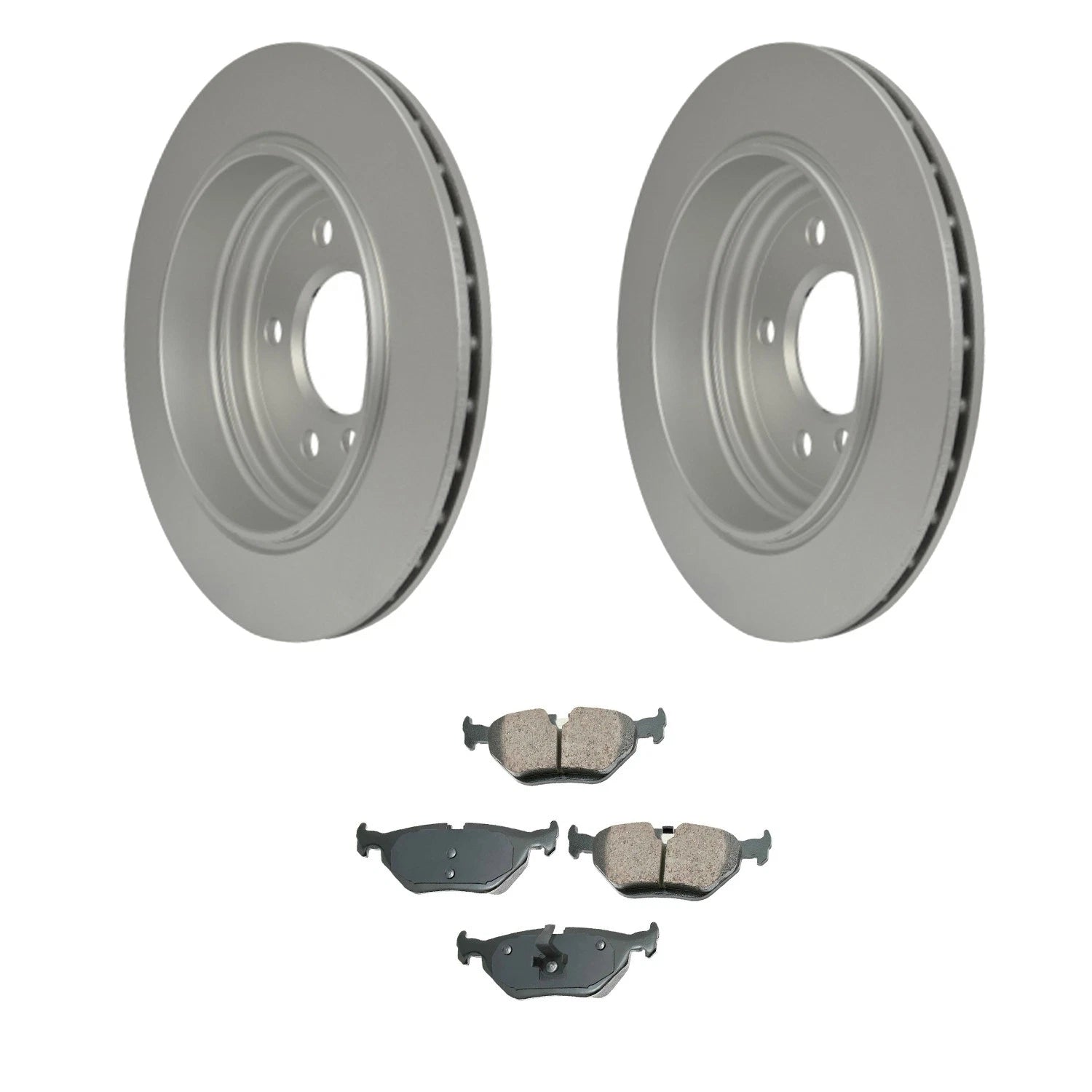 Set of 2 Hella Rear Rotors & Akebono EURO Ceramic Pads for BMW E46 325xi (2001–2005)