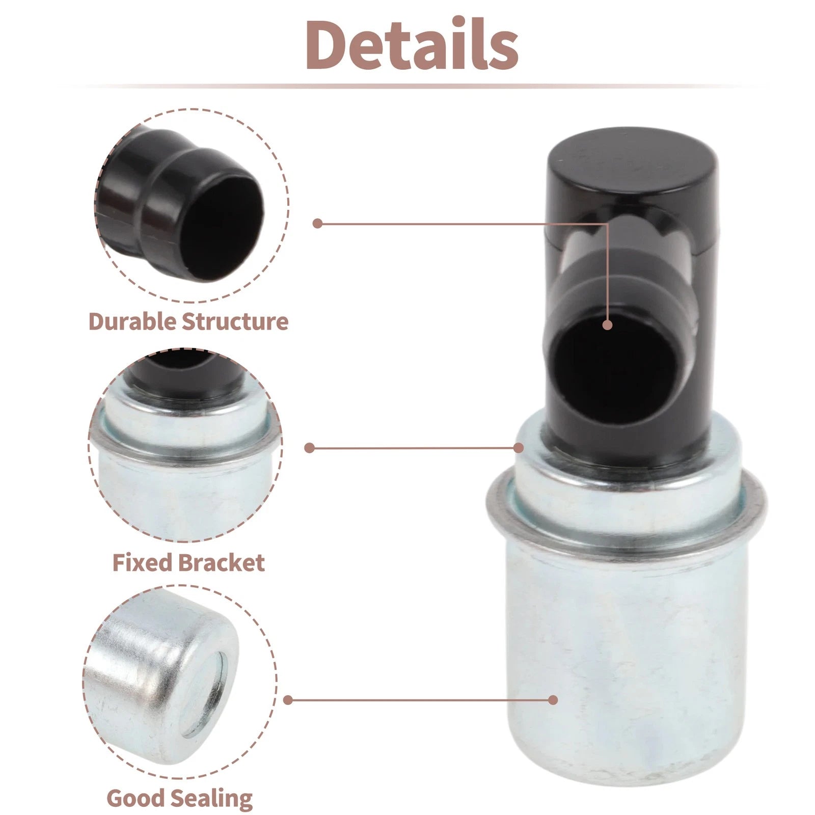PCV Valve for Buick Century (1983–1986) 19313317 Plastic Metal Black Silver Tone