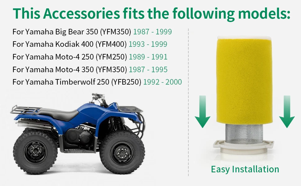 Air Filter & End Cap for Yamaha Timberwolf 250 (1992-2000)