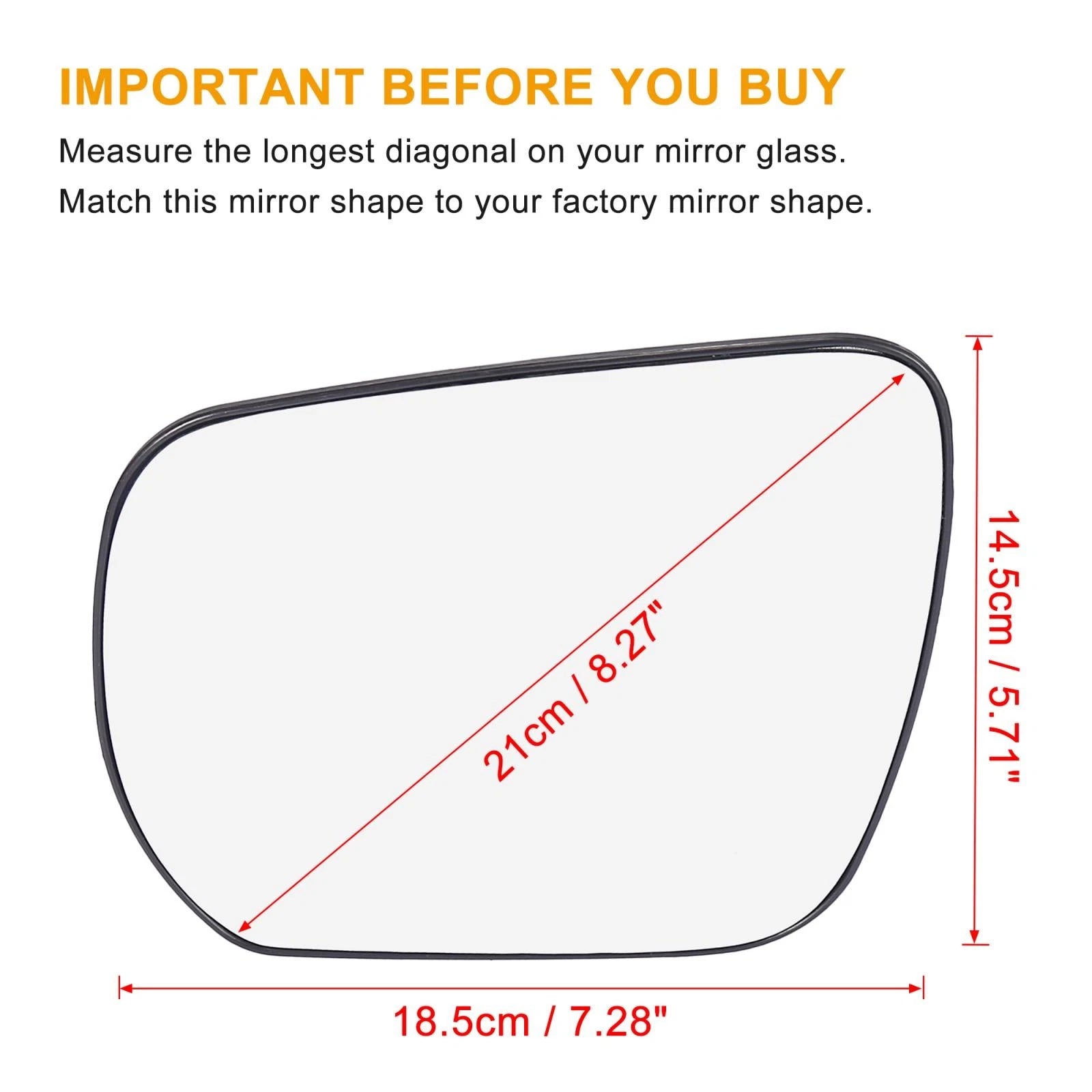 Heated Mirror Glass with Backing Plate for Suzuki (84740-78K30-000)
