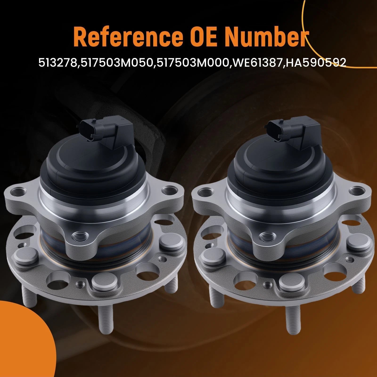 Front Wheel Hub Bearing Pair for Hyundai Genesis/Equus (2009–2016) BR930725 513278