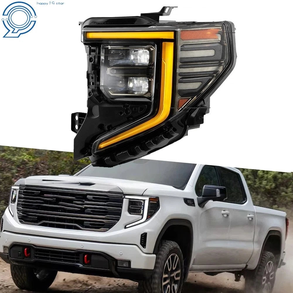 LED Headlight Assembly Left Side for GMC Sierra 1500 AT4/AT4X (2022–2024)