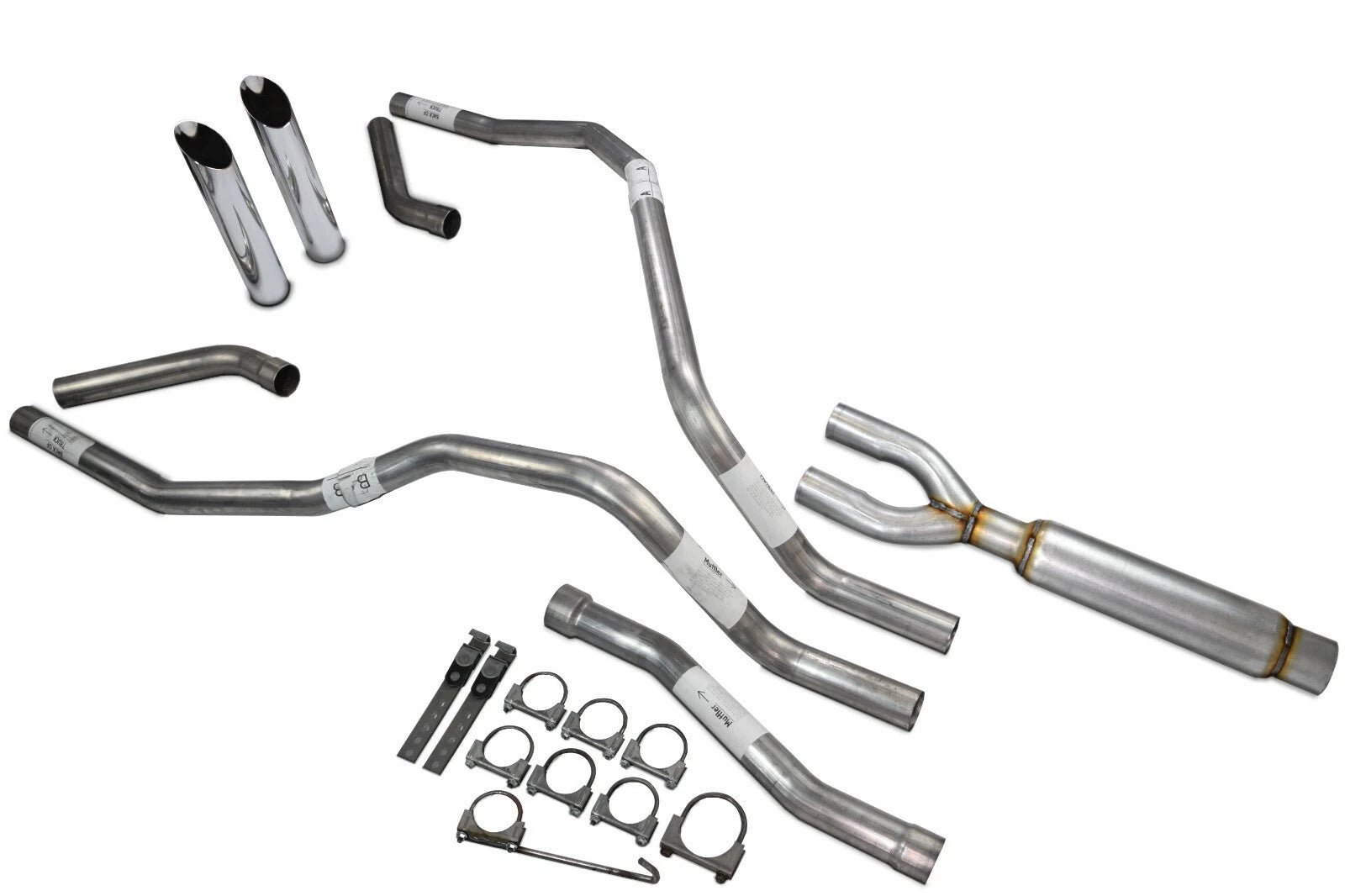 Dual Exhaust Glasspack Slash Cut Tip for Nissan Titan (2004–2006)