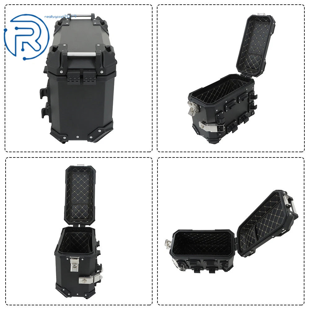 2X Hard Saddlebags for Motorcycle Tour Trunk Luggage & Mounting Bracket 36L