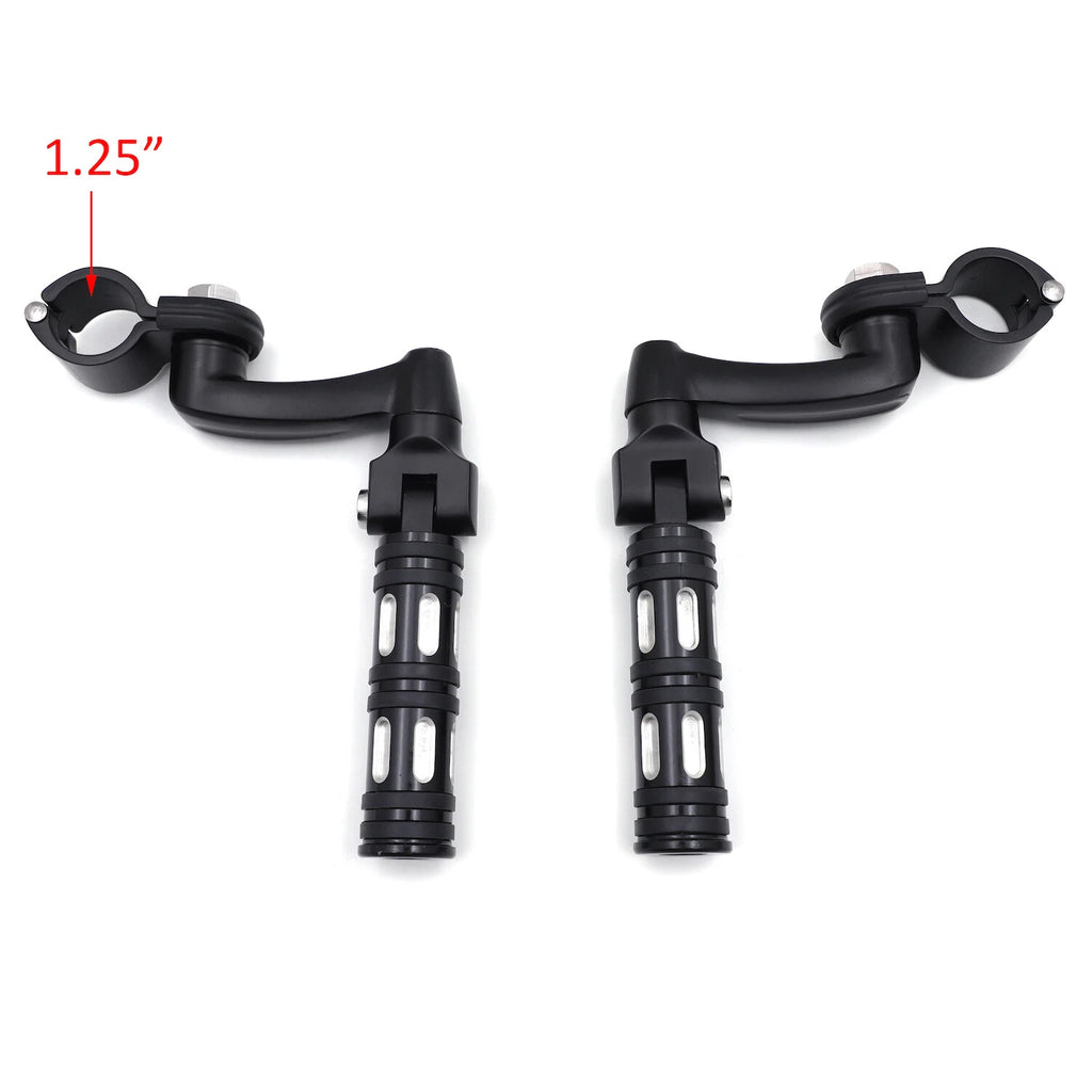 Black Edge Foot Pegs for Harley Touring Sportster Dyna (2000–2023)