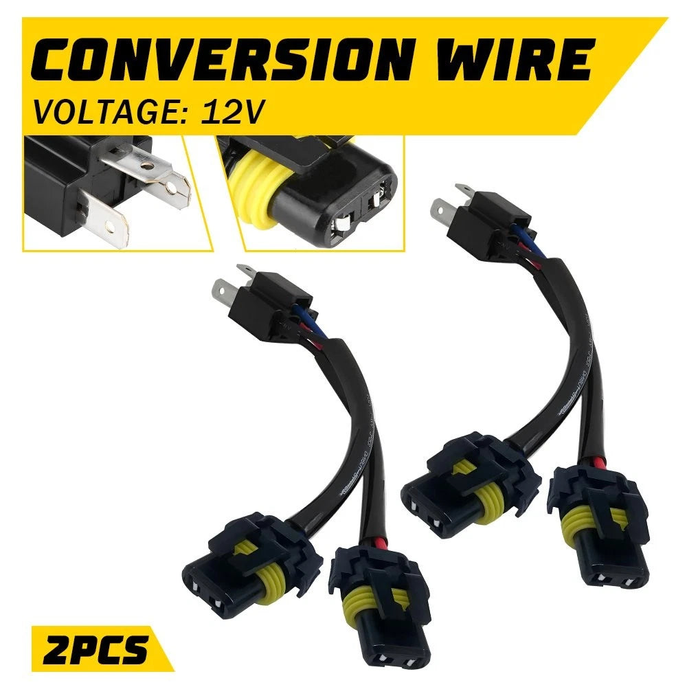 2X Headlight Bulb Adapter Connector for H6054 to 9005 9006