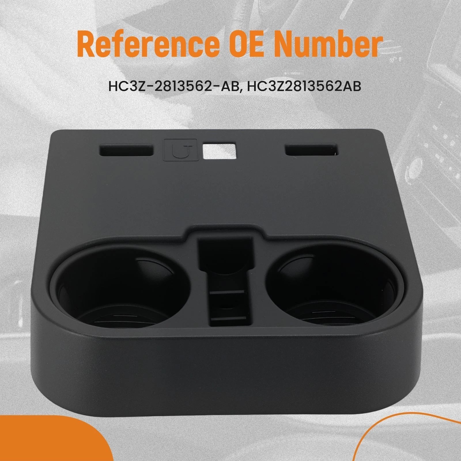 Cup Can Holder for Ford F150 (2015–2020) Black ABS HC3Z-2813562-AB
