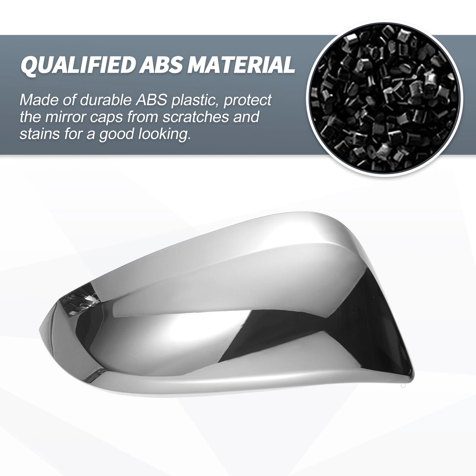 Pair Rearview Mirror Cover Cap Chrome for Toyota Hilux (2015–2020)