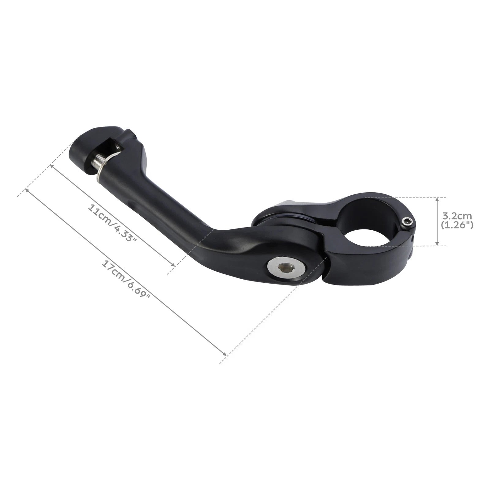 Angled Highway Engine Guard Bar FootPeg Mount for Harley (1 1/4", Matte Black)